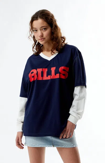 Wild Collective Women's Nfl  X Pacsun Buffalo Bills Mesh Long Sleeve Jersey In Navy In Blue