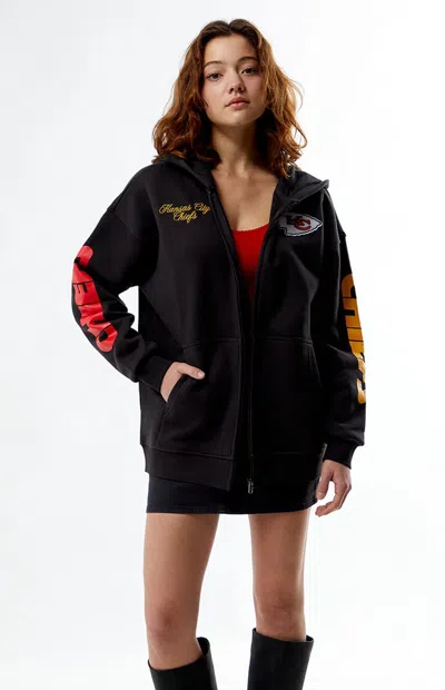 Wild Collective Women's Nfl  X Pacsun Kansas City Chiefs Zip Up Hoodie In Washed Black