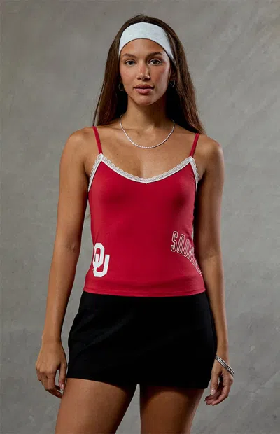 Wild Collective Women's Oklahoma Sooners Lace Cami In Red