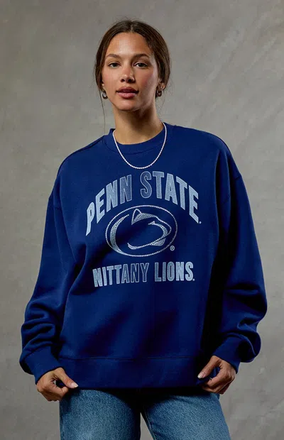 Wild Collective Women's Penn State Nittany Lions Crew Neck Sweatshirt In Navy