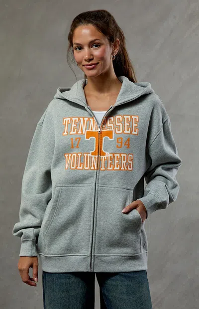Wild Collective Women's Tennessee Volunteers Zip Up Hoodie In Heather Gray