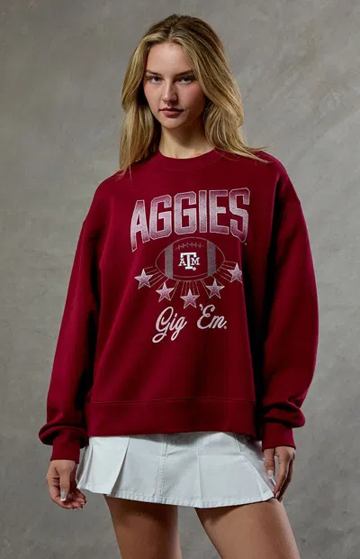 Wild Collective Women's Texas A&m Aggies Crew Neck Sweatshirt In Burgundy