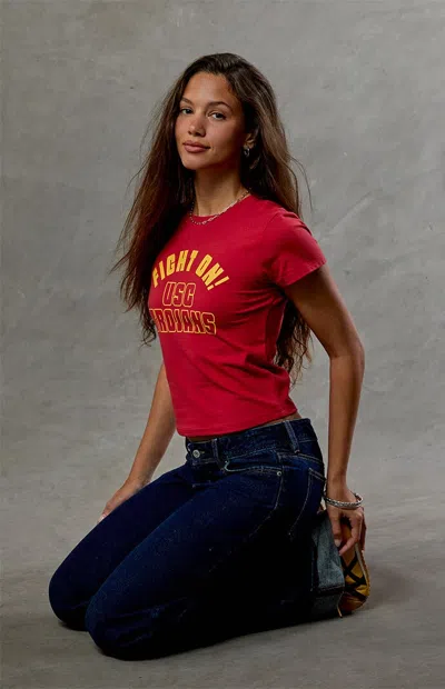 Wild Collective Women's Usc Trojans Skimmer T-shirt In Red