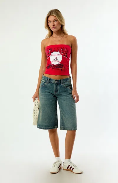 Wild Collective Women's X Mlb Atlanta Braves Tube Top In Red
