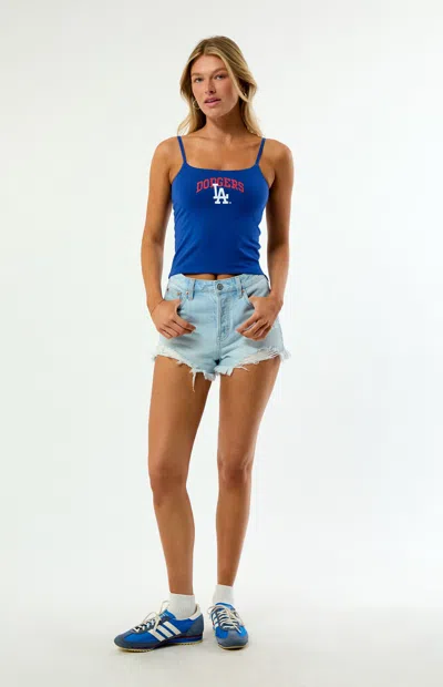 Wild Collective Women's X Mlb La Dodgers Sculpted Tank Top In Blue