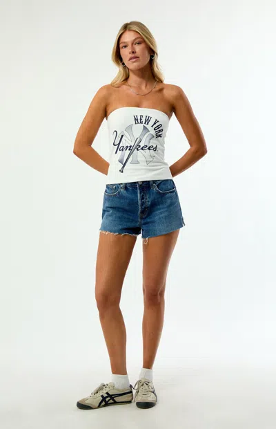 Wild Collective Women's X Mlb Ny Yankees Tube Top In Navy In Blue