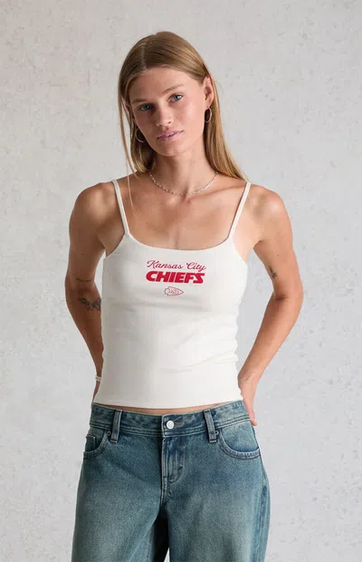 Wild Collective Women's X Nfl Kansas City Chiefs Sculpted Tank Top In Cream/red