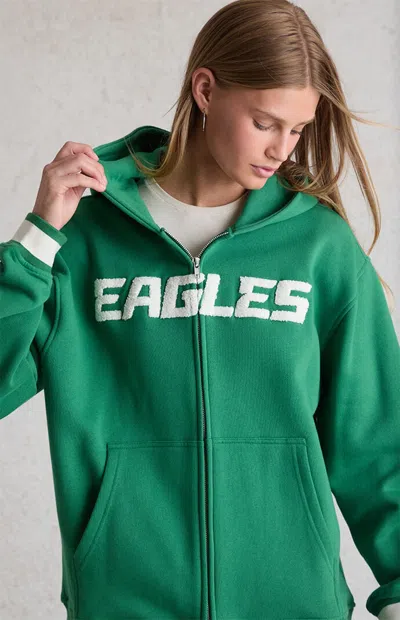 Wild Collective Women's X Nfl Philadelphia Eagles Zip Up Hoodie In Green