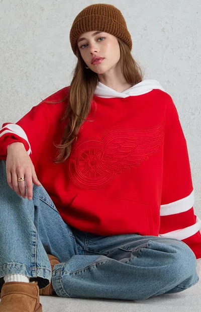 Wild Collective Women's X Nhl Detroit Red Wings Contrast Hoodie