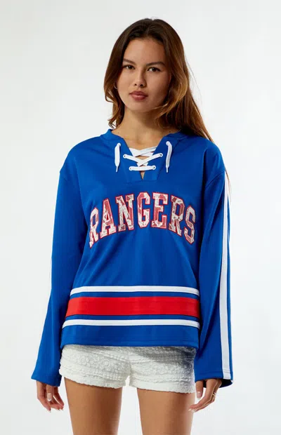 Wild Collective Women's X Nhl New York Rangers Long Sleeve Hockey Jersey In Blue
