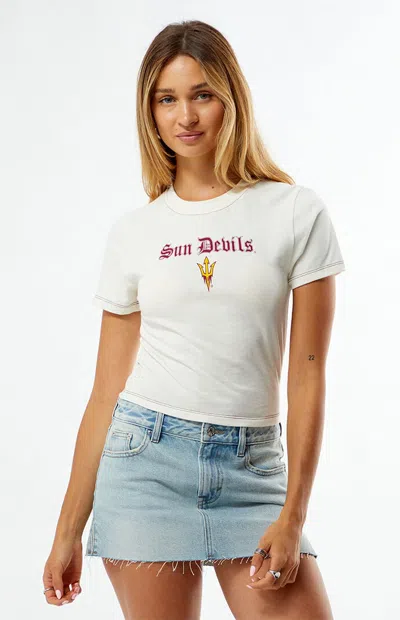 Wild Collective Women's X Pacsun Asu Sun Devils Baby T-shirt In White