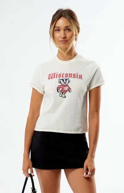 Wild Collective Women's X Pacsun University Of Wisconsin Badgers Mini T-shirt In White In Multi