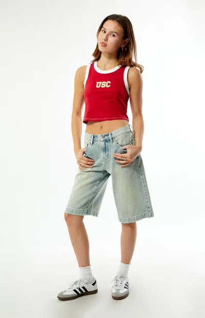 Wild Collective Women's X Pacsun Usc Trojans Cropped Tank Top In Red/white