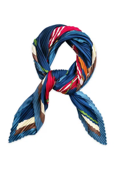 Wild Cosmos Women's Blue Cecilia Plissé Petit Scarf