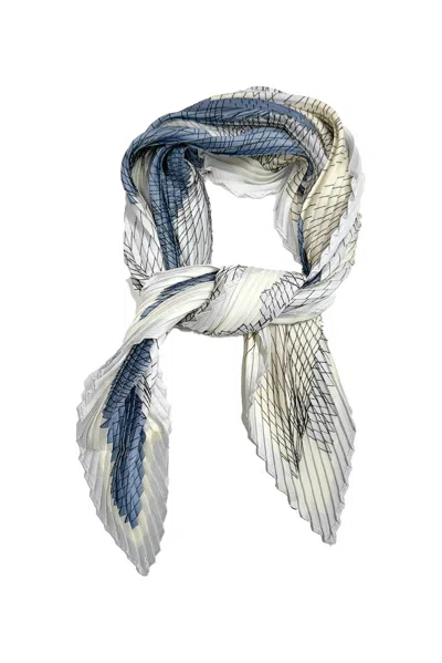 Wild Cosmos Women's Blue Eliza Plissé Petit Scarf