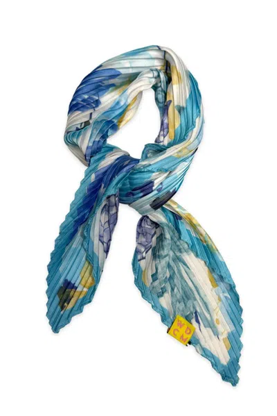 Wild Cosmos Women's Blue Elsa Plissé Petit Scarf