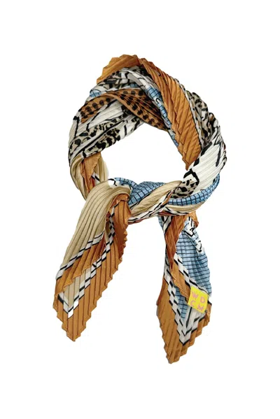 Wild Cosmos Women's Brown Lara Plissé Petit Scarf