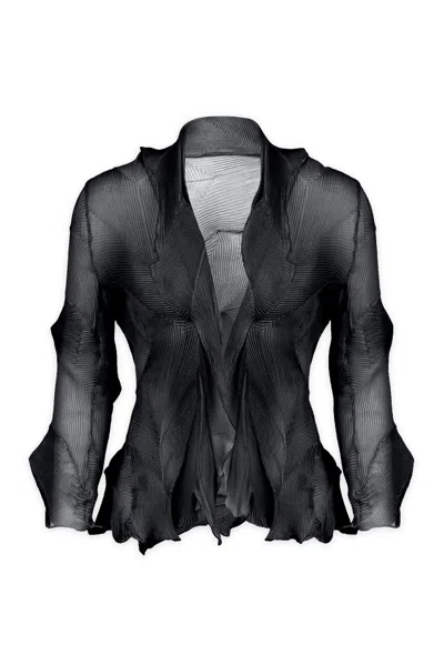 Wild Cosmos Women's Karis Prismatic Pleated Black Bolero