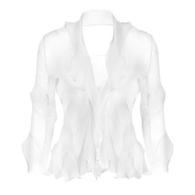 Wild Cosmos Women's Karis Prismatic Pleated White Bolero