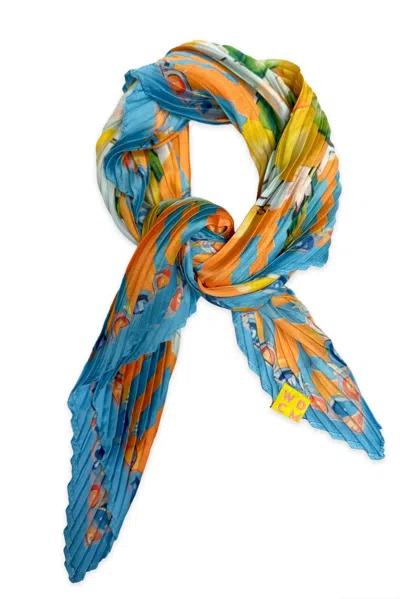 Wild Cosmos Women's Orange Gracie Plissé Petit Scarf