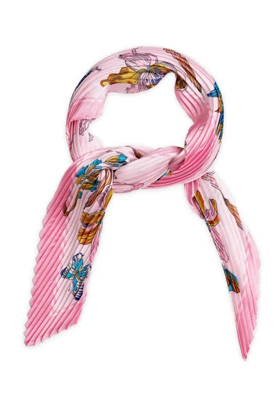 Wild Cosmos Women's Pink Cora Trellis Plissé Petit Scarf
