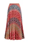 Wild Cosmos Women's Sienna Bohemian Pleated Skirt In Red