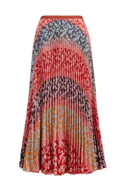 Wild Cosmos Women's Sienna Bohemian Pleated Skirt In Red