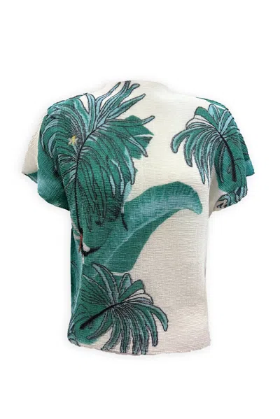 Wild Cosmos Women's White Lillian West Palm Honeycomb Texture Top