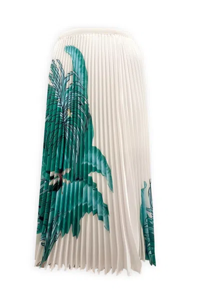 Wild Cosmos Women's White Lillian West Palm Pleated Skirt