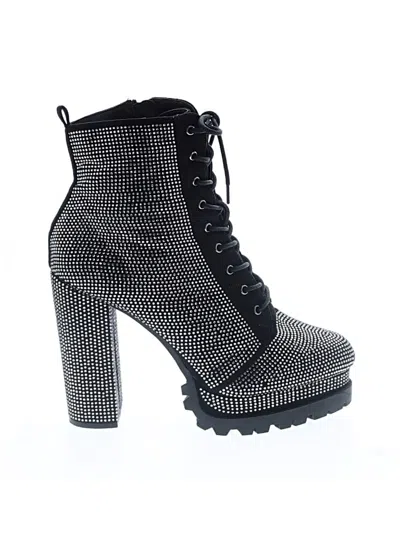 Pre-owned Wild Diva Ankle Boots In Black