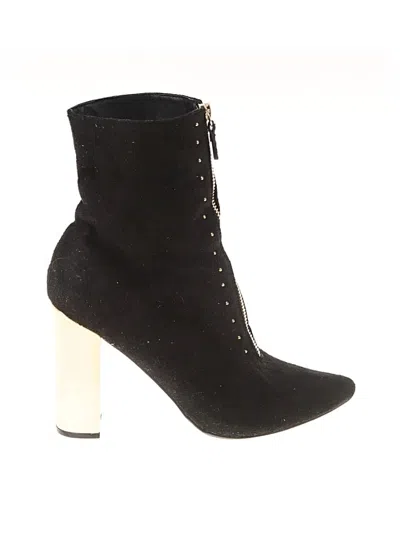 Pre-owned Wild Diva Ankle Boots In Black