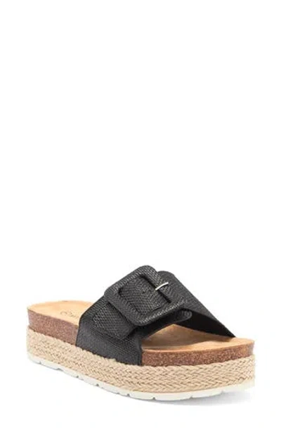 Wild Diva Lounge Adra Platform Slide Sandal In Black