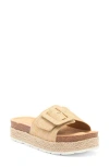 Wild Diva Lounge Adra Platform Slide Sandal In Natural