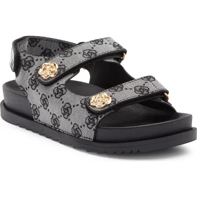 Wild Diva Lounge Aileen Footbed Sandal In Black Floral