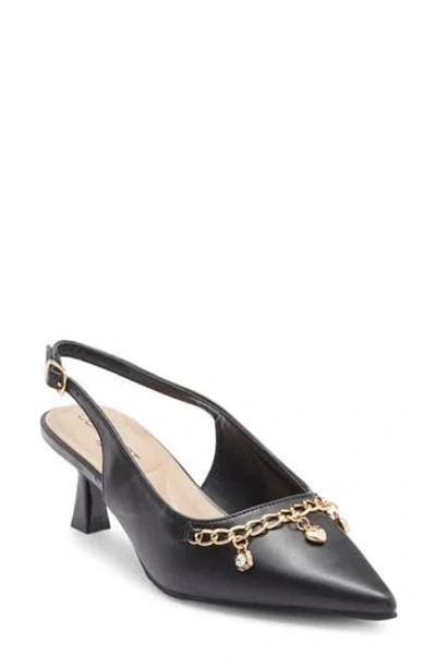 Wild Diva Lounge Aleena Chain Slingback Pump In Black