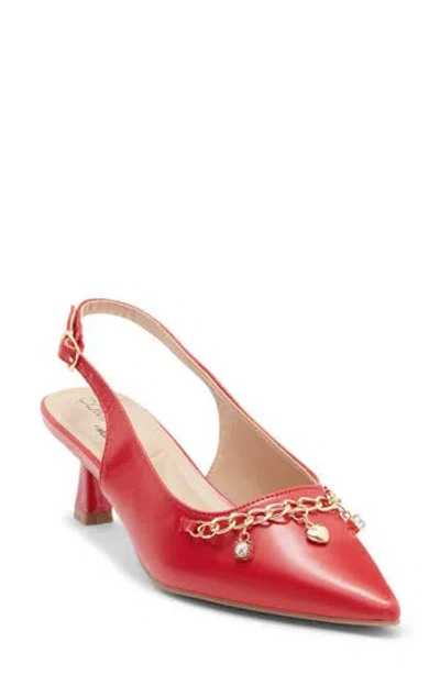 Wild Diva Lounge Aleena Chain Slingback Pump In Red