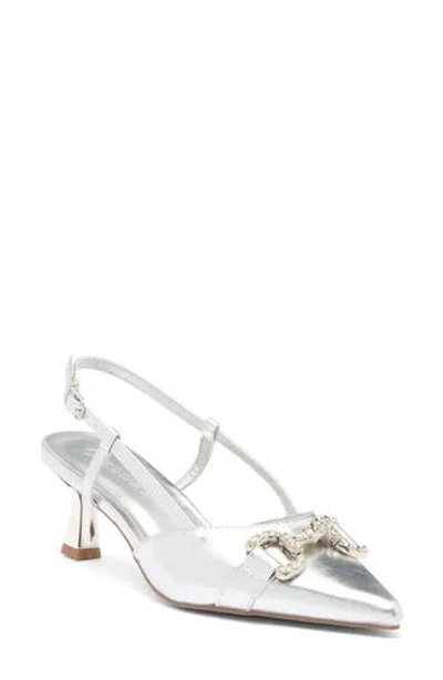 Wild Diva Lounge Aleena Kitten Heel Pump In Silver