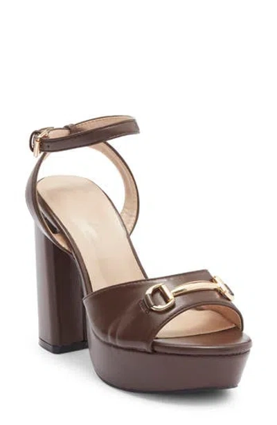 Wild Diva Lounge Alice Platform Sandal In Brown