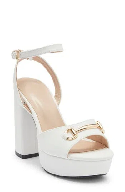 Wild Diva Lounge Alice Platform Sandal In White