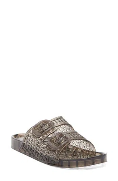 Wild Diva Lounge Amar Jelly Slide Sandal In Black