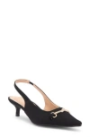 Wild Diva Lounge Aura Bit Slingback Kitten Heel Pump In Black