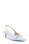 Wild Diva Lounge Aura Bit Slingback Kitten Heel Pump In Blue