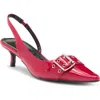 Wild Diva Lounge Aura Kitten Heel Slingback Pump In Red