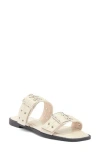 Wild Diva Lounge Belize Buckle Strap Slide Sandal In Bone