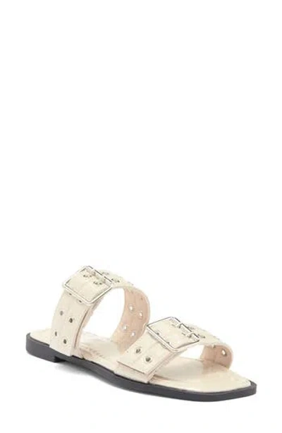 Wild Diva Lounge Belize Buckle Strap Slide Sandal In Bone