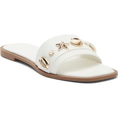 Wild Diva Lounge Belize Slide Sandal In White