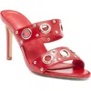 Wild Diva Lounge Bennie Grommet Sandal In Red