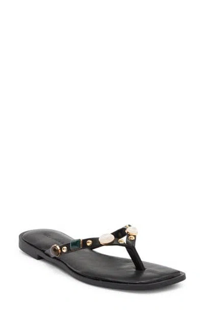 Wild Diva Lounge Cyra Flip Flop In Black