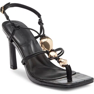 Wild Diva Lounge Dawson Beaded Heeled Sandal In Black