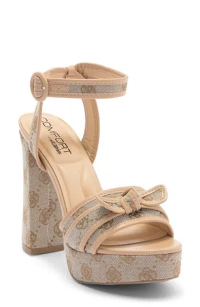 Wild Diva Lounge Fay Ankle Strap Platform Sandal In Brown